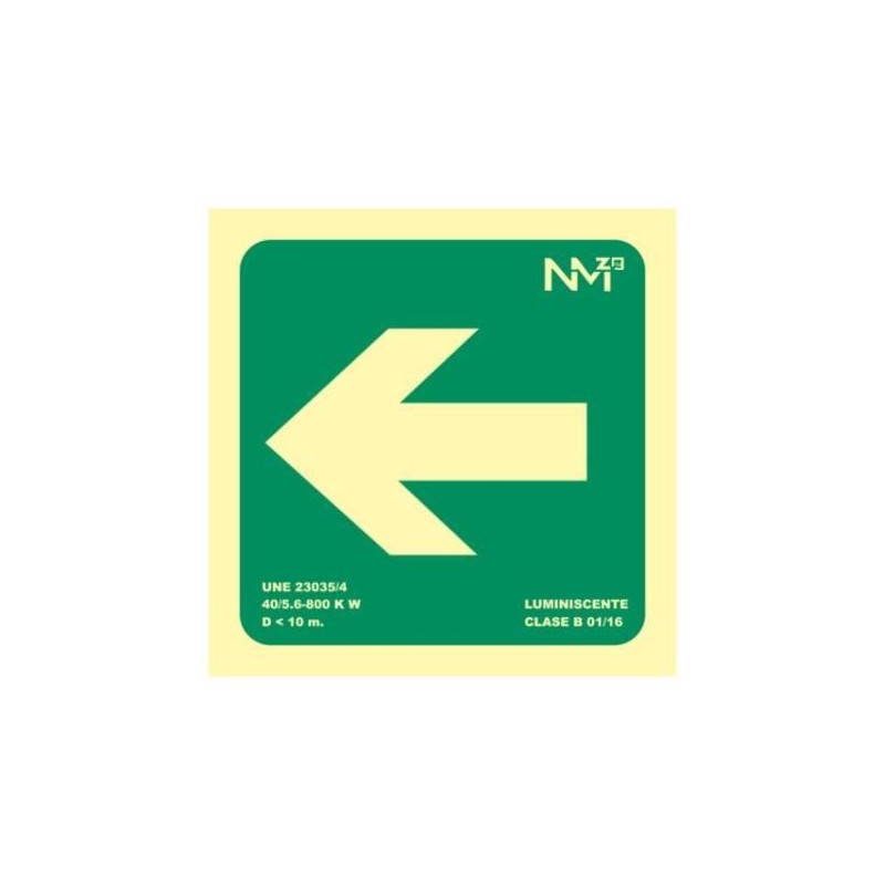 SEÑAL FOTOL.10X10 ''FLECHA AUXILIAR RECTA''