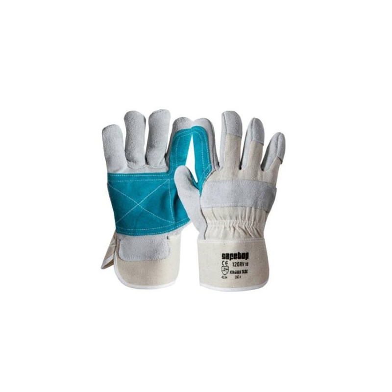 GUANTE NIAGARA TASK PIEL VACUNO/LONA C/REF. VERDE T-10