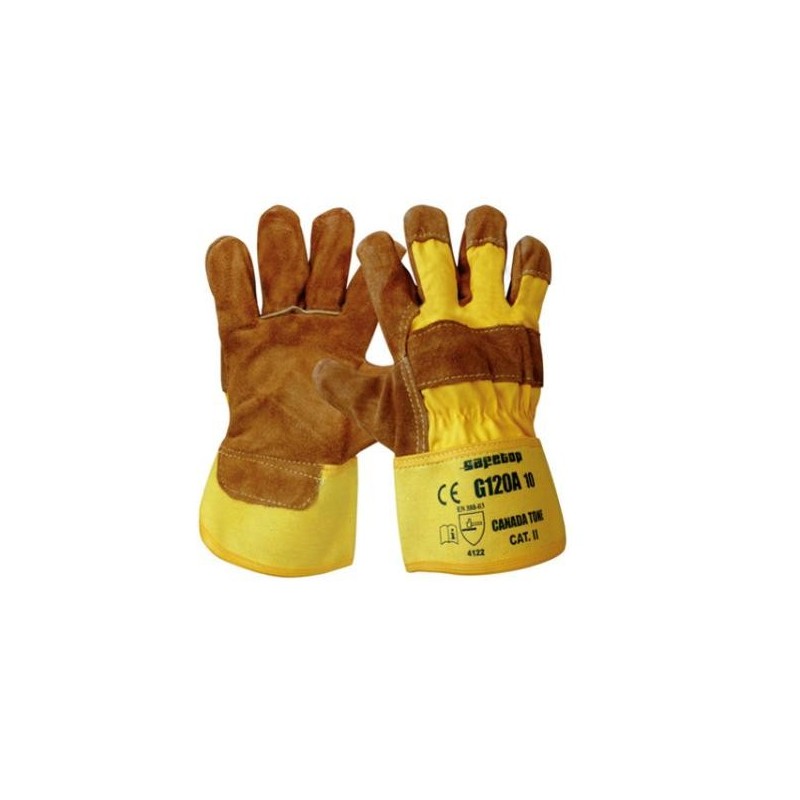 GUANTE CANADA TONE SERRAJE VACUNO MOSTAZA/LONETA AMARILLA T-