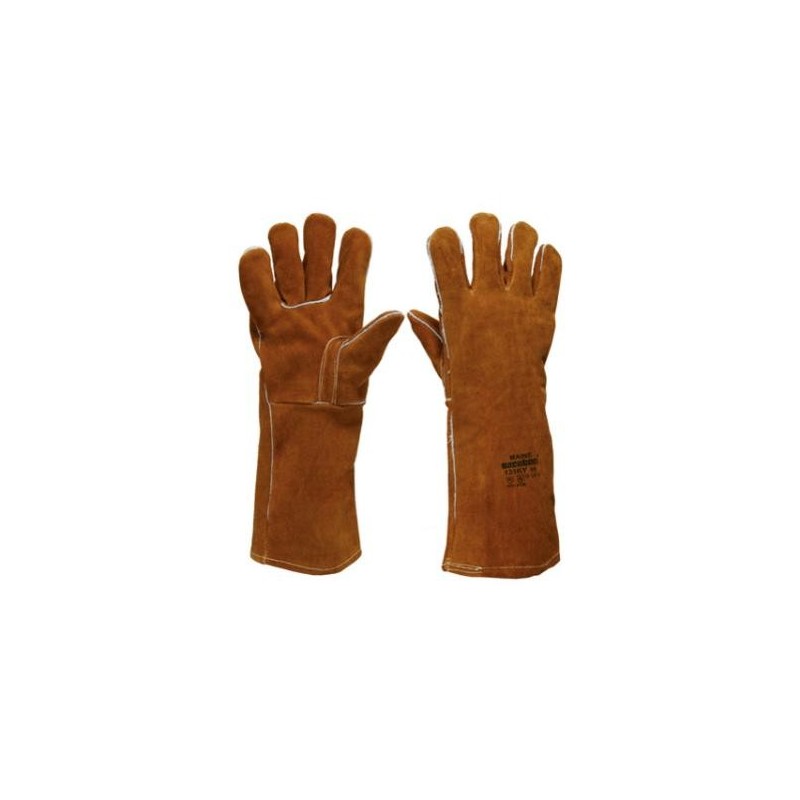 GUANTE SOLDADOR MAINE MARRON 40CMS DOBLE FORRO REF PULGAR