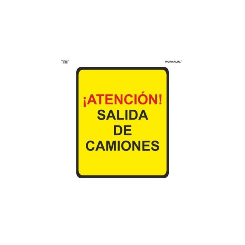 SEÑAL BOLSA 70X70 OBRA ''ATENCION SALIDA CAMIONES''