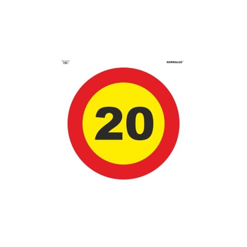 SEÑAL BOLSA 70X70 OBRA ''VELOCIDAD 20 KMS''