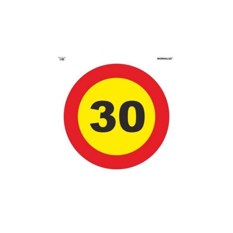 SEÑAL BOLSA 70X70 OBRA ''VELOCIDAD 30 KMS''