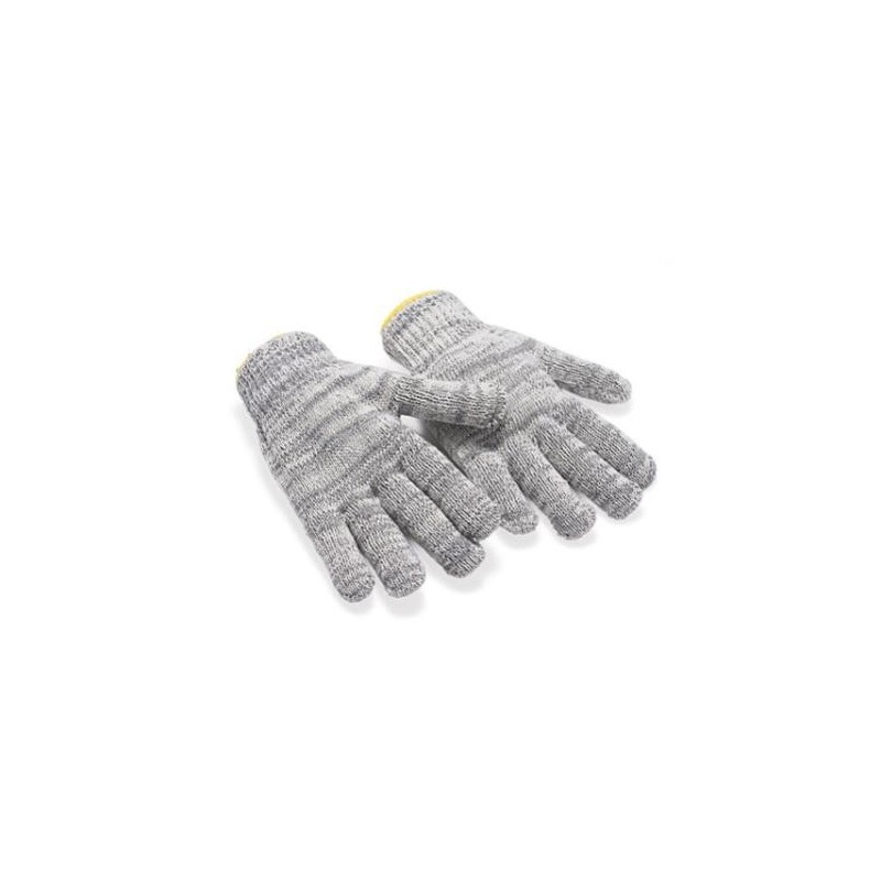 GUANTE ALGODON/POLIESTER GRIS SIN COSTURA TALLA 9 .