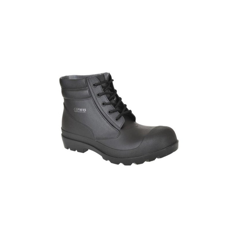 BOTA DE AGUA CON PUNTERA+PLANTILLA Y CORDONES NEGRO