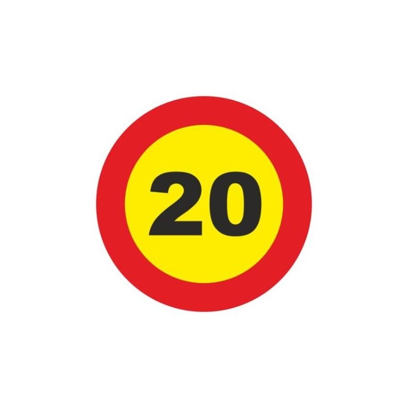 SEÑAL METAL CIRCULAR Ï50 OBRA 20KMS TR-301