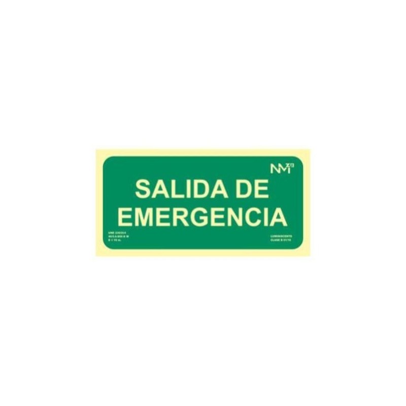 SEÑAL FOTOL.30X15 ''SALIDA EMERGENCIA''