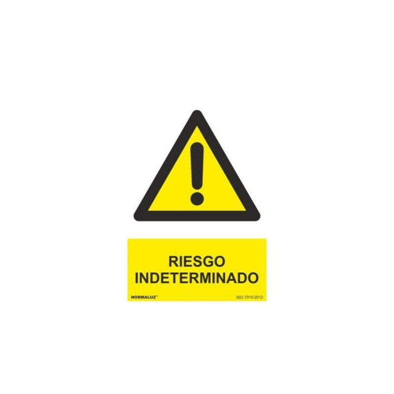 SEÑAL PVC 21 X 30 ''RIESGO INDETERMINADO''