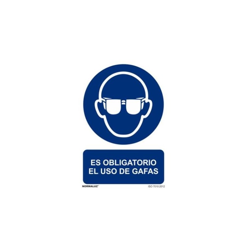 SEÑAL PVC 21 X 30 ''USO OBLIGATORIO GAFAS''