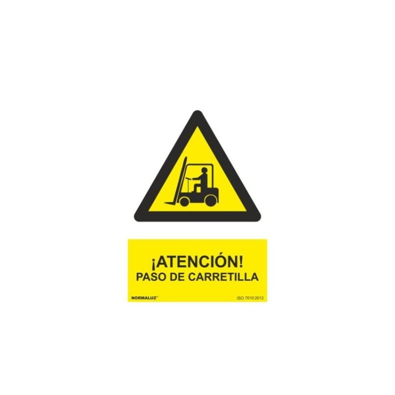 SEÑAL PVC 21 X 30 ''PELIGRO PASO DE CARRETILLAS''