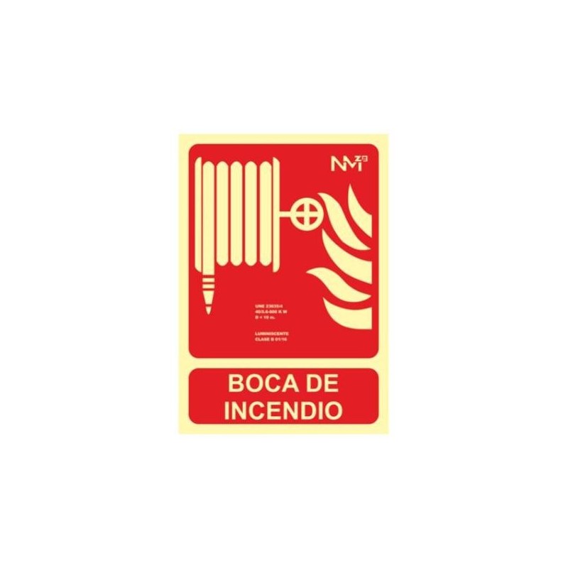 SEÑAL FOTOL.21X30  ''BOCA DE INCENDIOS''