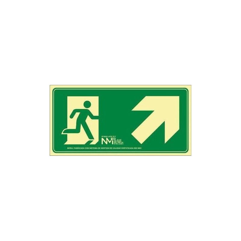 SEÑAL FOTOL.32X16 ''SALIDA SUBIENDO A LA DERECHA''