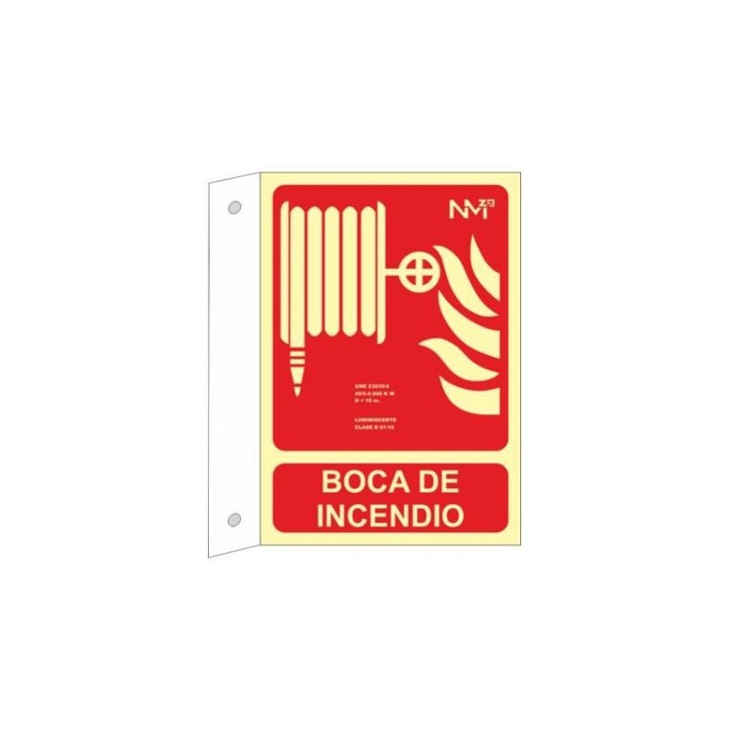 SEÑAL FOTOL.21X30 BANDEROLA 2 CARAS ''BOCA INCENDIO''