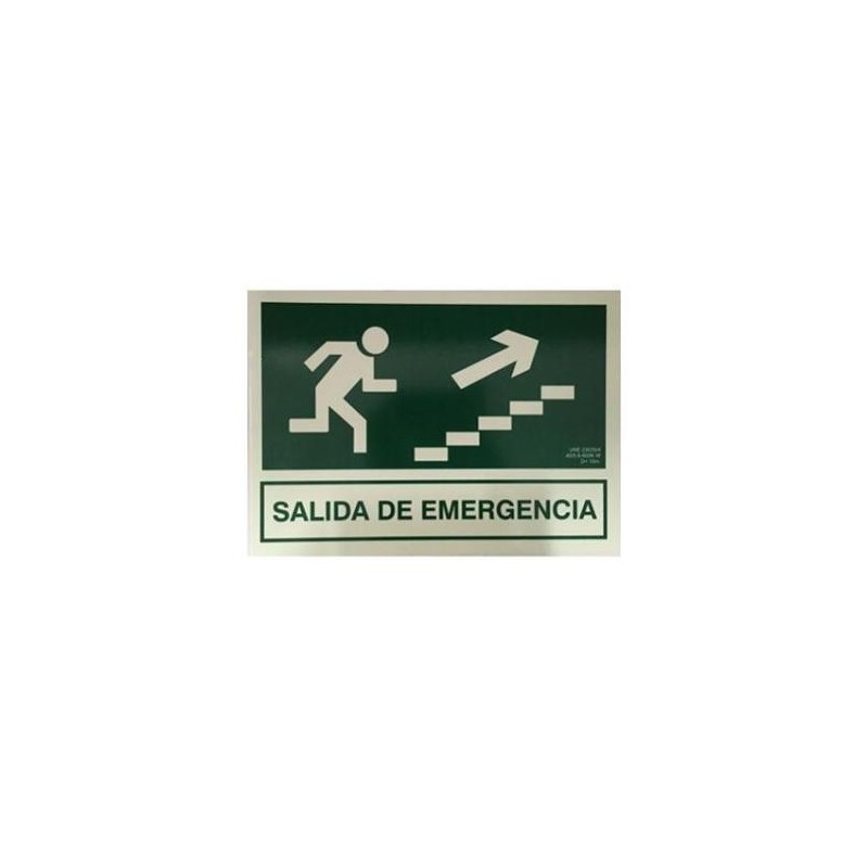 SEÑAL FOTOL.21X29CM ''SUBE ESCALERA DER.SALIDA EMERG''