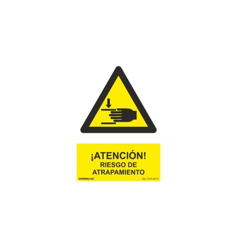 SEÑAL PVC 21 X 30 ''PELIGRO RIESGO DE ATRAPAMIENTO''