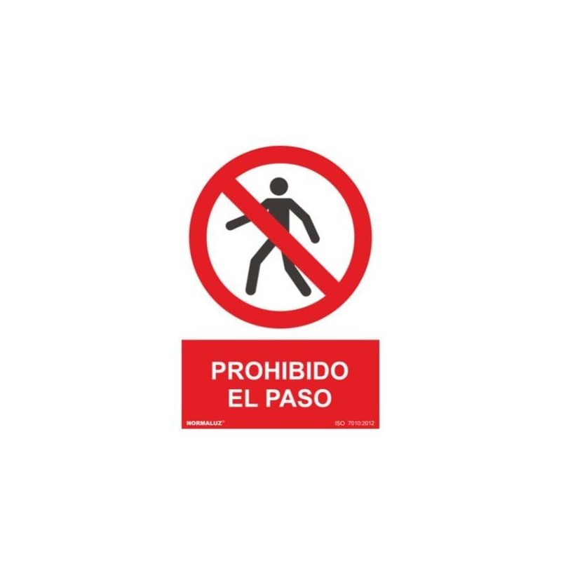 SEÑAL PVC 21 X 30 ''PROHIBIDO EL PASO'' (PERSONA)
