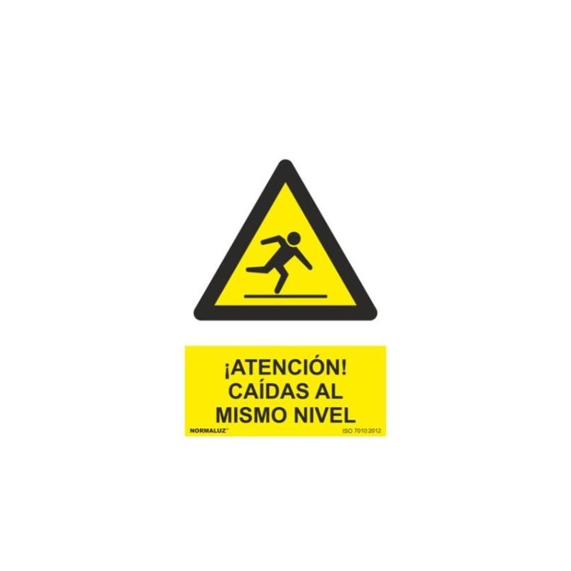 SEÑAL PVC 21 X 30 ''PELIGRO CAIDAS MISMO NIVEL''