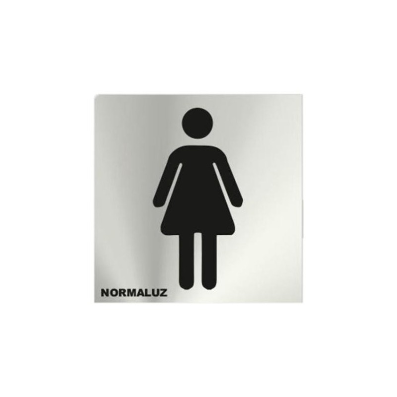 SEÑAL INOX ADHESIVA 12*12 ''ASEO FEMENINO''