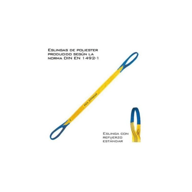 ESLINGA POLIESTER DOBLE BANDA 3000KGS 90MM 2MTS AMARILLO