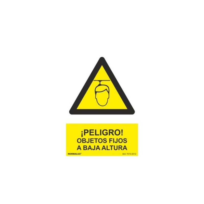 SEÑAL PVC 21 X 30 ''PELIGRO OBJETOS BAJA ALTURA''