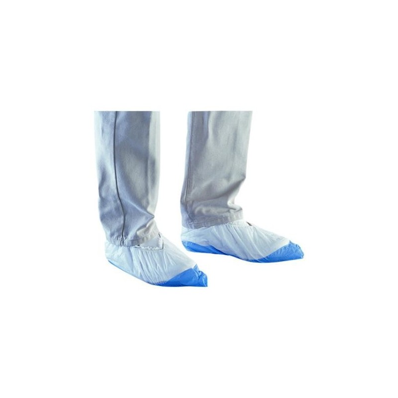 CUBRE ZAPATOS SUELA PLASTIFICADA AZUL BOLSA 50 PARES. .