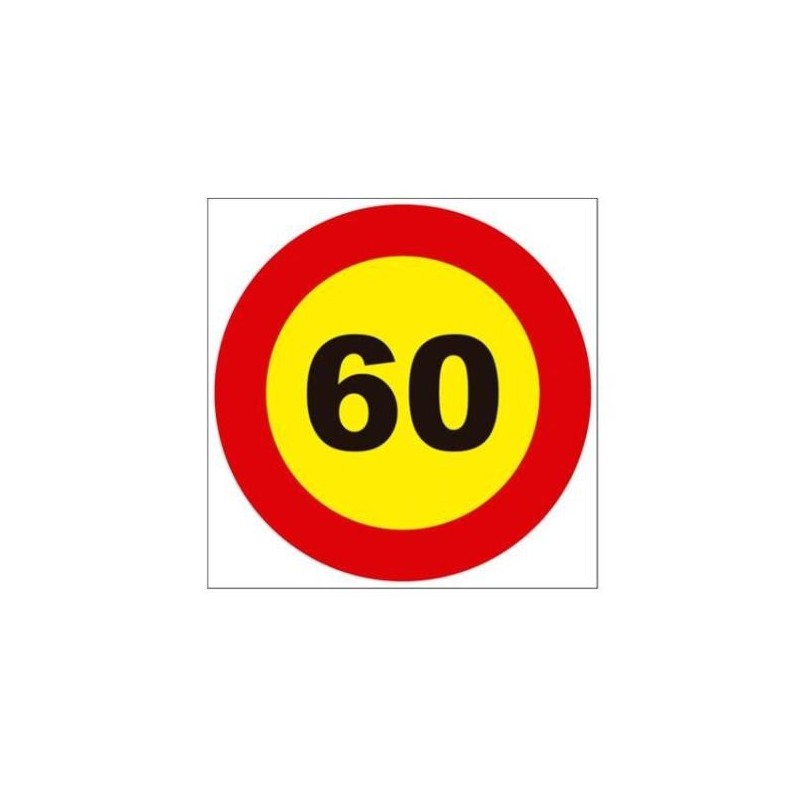 SEÑAL BOLSA 70X70 OBRA ''VELOCIDAD 60 KMS''
