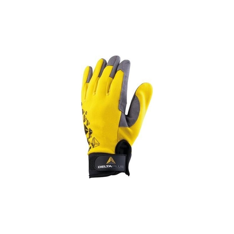 GUANTE PIEL SINTÉTICO - POLIÉSTER/ELASTANO MANGA VELCRO AMARILLO EN388 3,1,3,1,X  TALLA 9