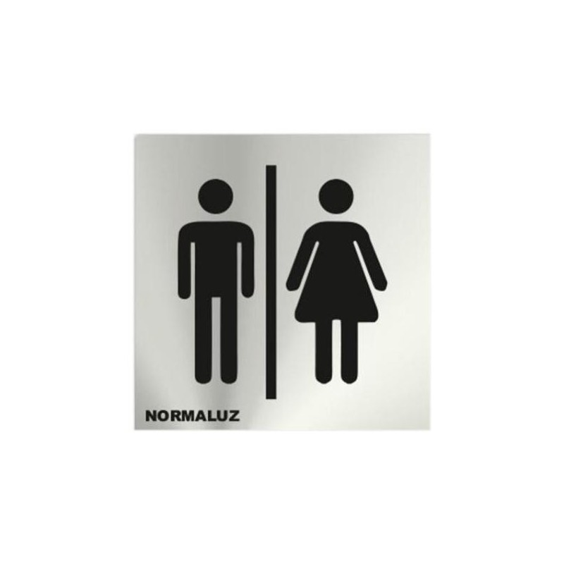 SEÑAL INOX ADHESIVA 12*12  ''ASEOS''