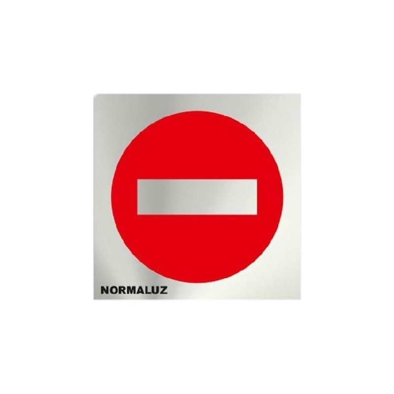 SEÑAL INOX ADHESIVA 12*12  ''PROHIBIDO EL PASO''