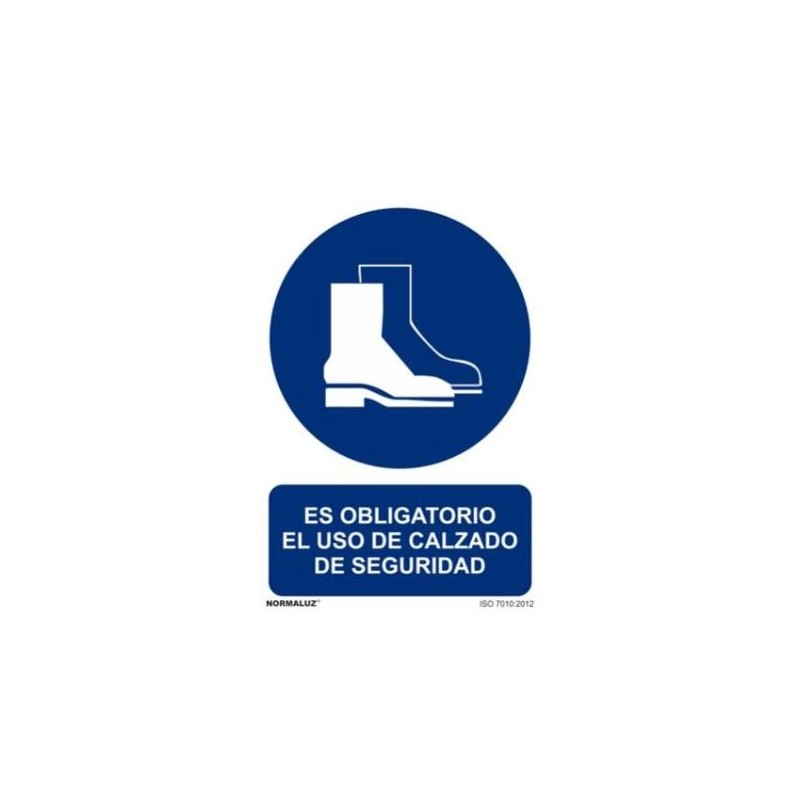 SEÑAL PVC 21 X 30 ''USO OBLIGATORIO CALZADO SEGURIDAD''