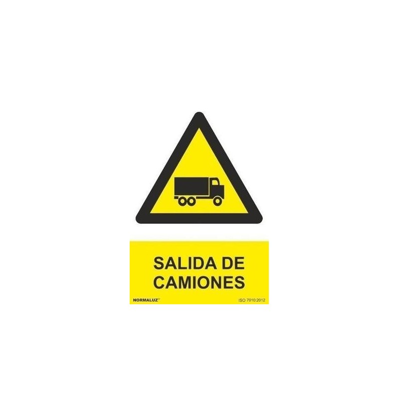 SEÑAL PVC 30 X 40 ''SALIDA DE CAMIONES''