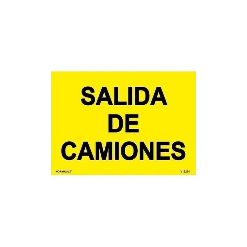 SEÑAL PVC 50X70 OBRA ''SALIDA DE CAMIONES''