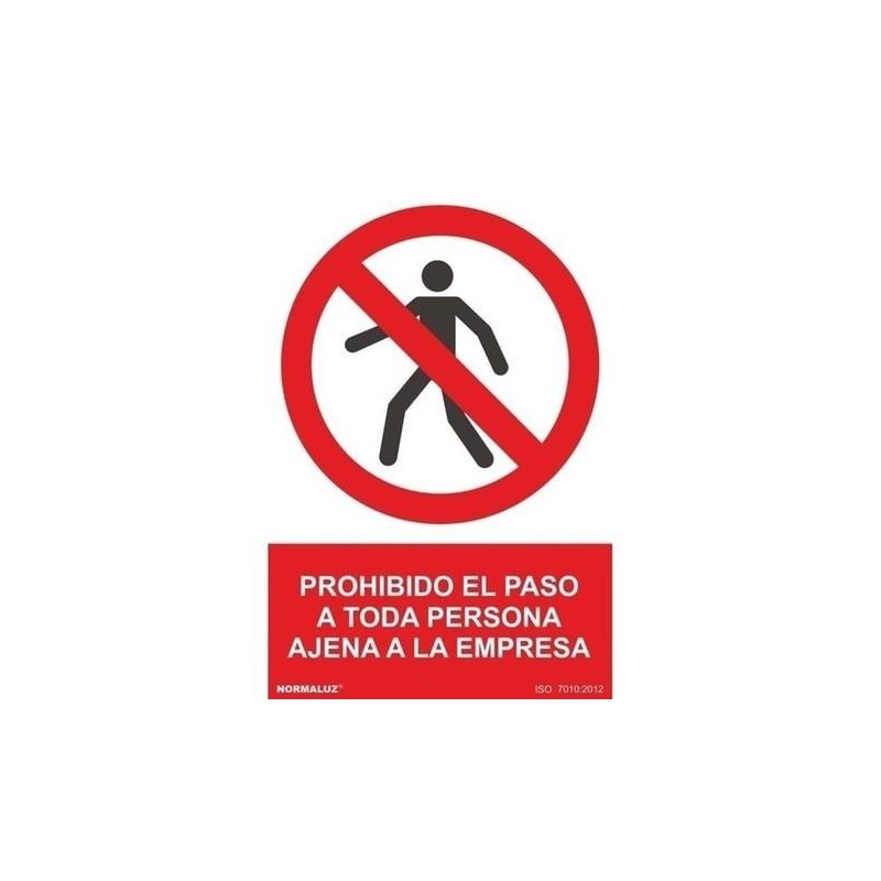 SEÑAL PVC 21 X 30 ''PROHIBIDO PERSONA AJENA A EMPRESA''