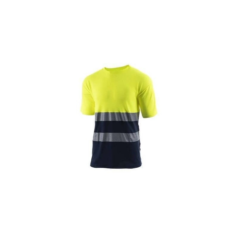 CAMISETA M/C COMB. A.V. BANDA SEGMENTADA SUGAR MARINO/AMARILLO