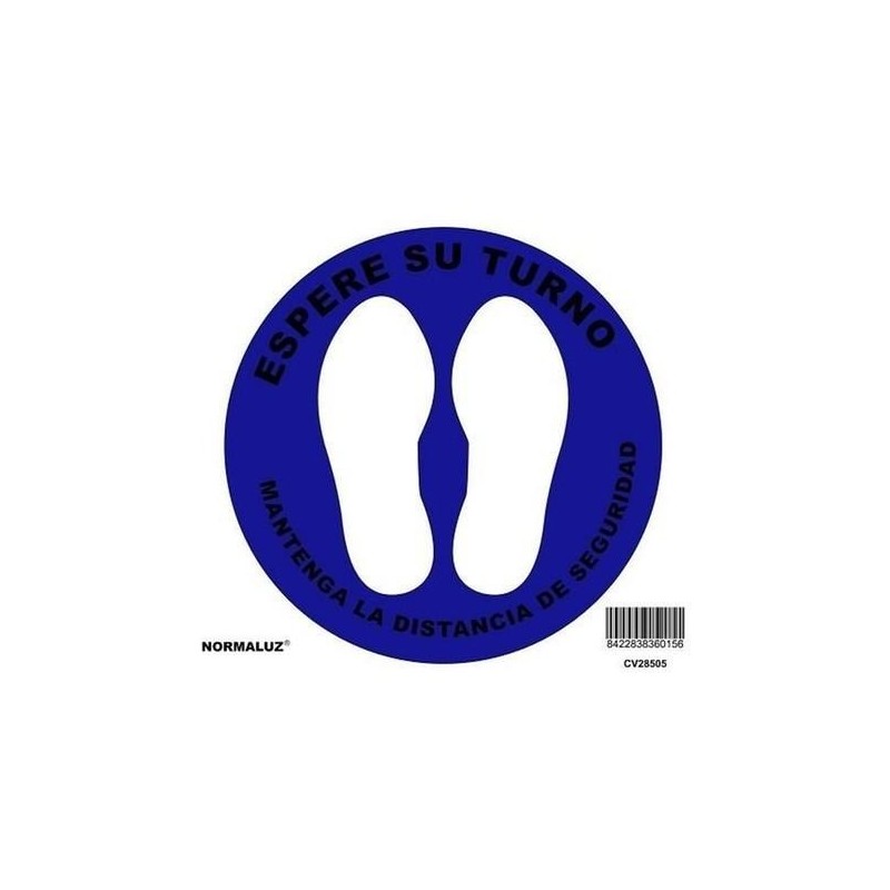 SEÑAL ADHESIVA 21CM DIAM. ''CIRCULO HUELLAS''