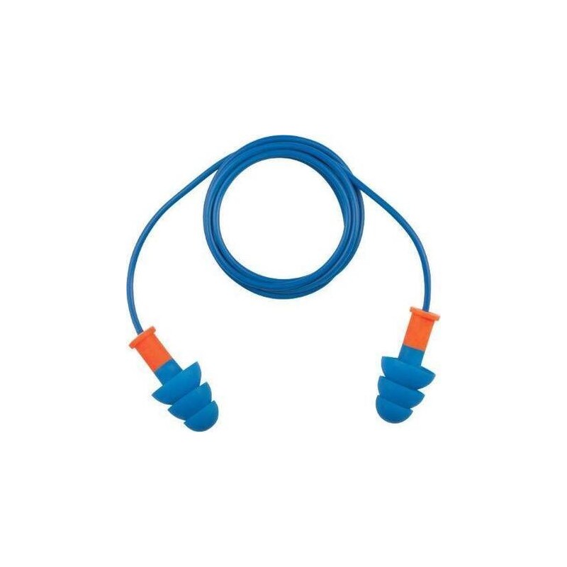 TAPONES CORDÓN TPE DETECTABLE AZUL SNR 34 DB CAJA 50 PIEZAS CON 5 ESTUCHES