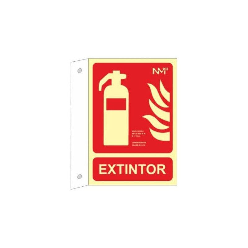 SEÑAL FOTOL.21X30 BANDEROLA 2 CARAS ''EXTINTOR'' CALSE A