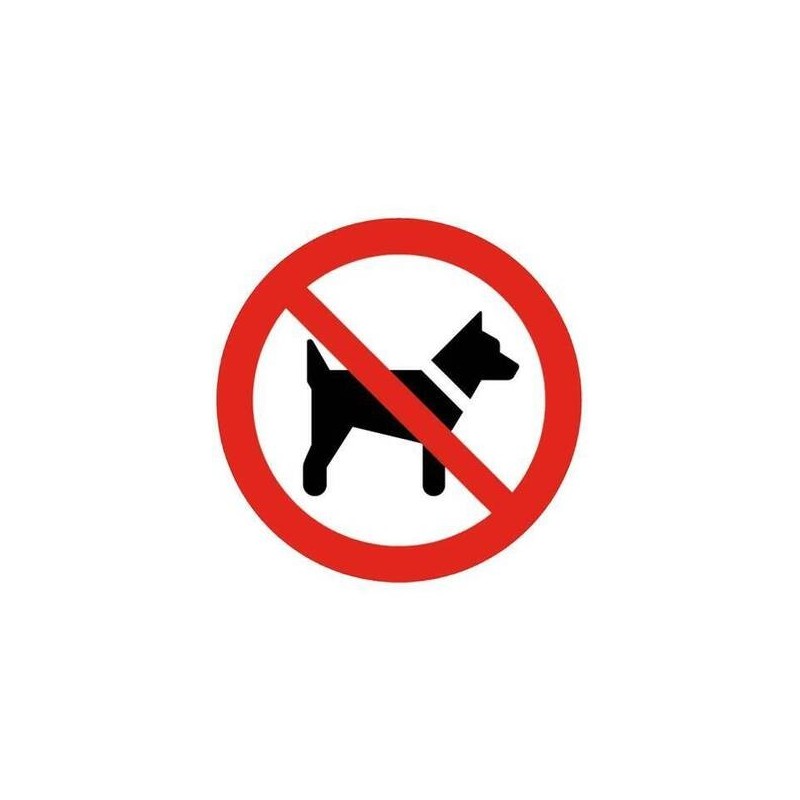 SEÑAL ADHESIVA 10*10  ''PROHIBIDO PERROS''