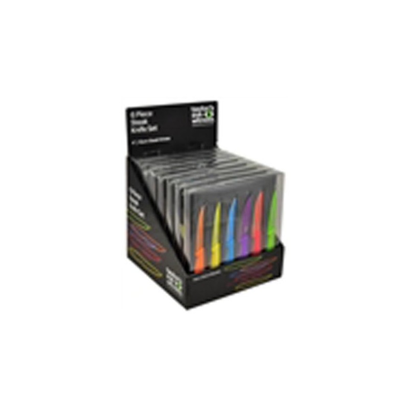TAYLORS SET 6 CUCHILLOS CHULETEROS ANTIADHERENTES DE COLORES