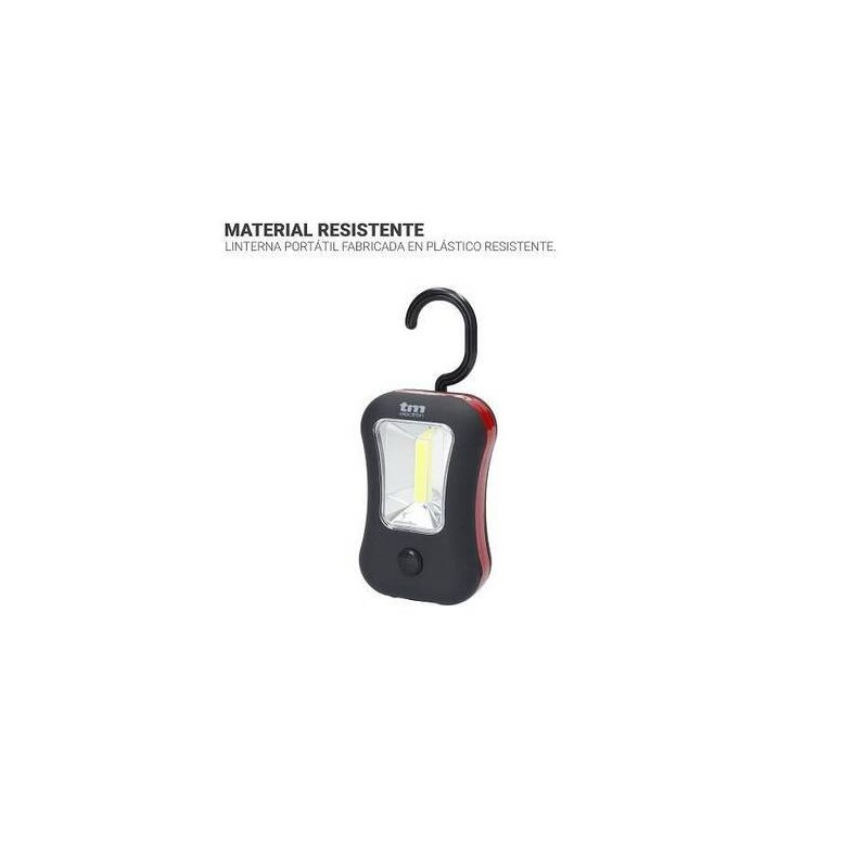 LINTERNA CAMPING LED 3W CON IMAN Y GANCHO 2 POSICIONES CON PILAS TM