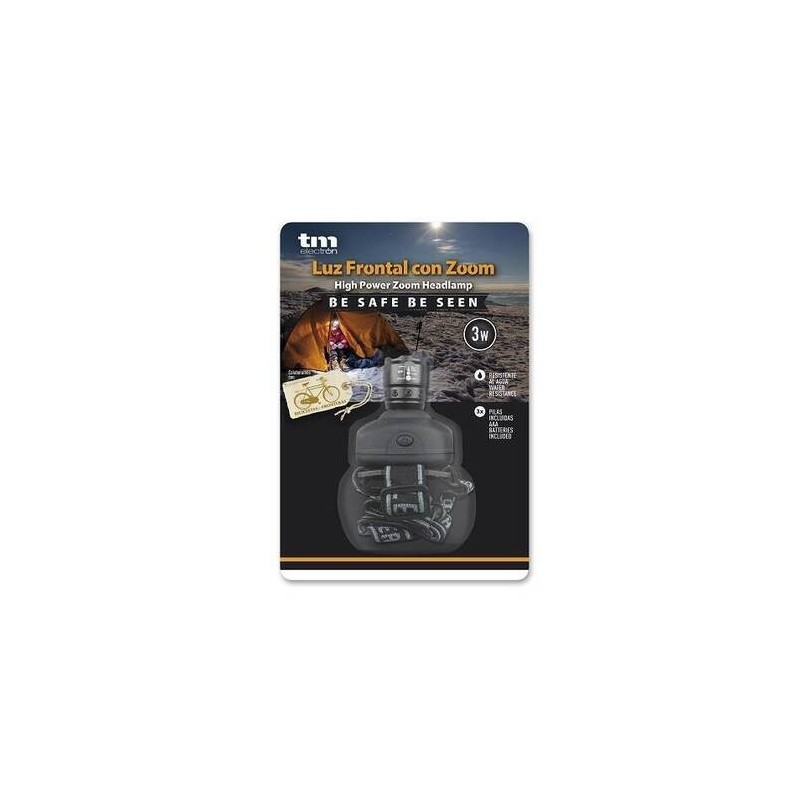 LINTERNA FRONTAL ZOOM LED 3W  CON PILAS 3 POSICIONES TME