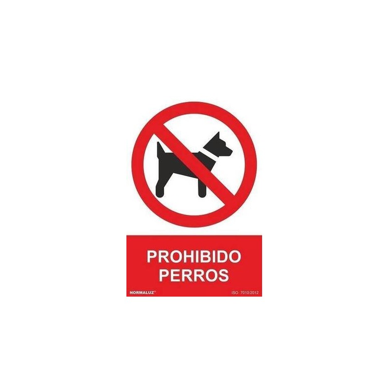 SEÑAL ADHESIVA 10*15  ''PROHIBIDO PERROS''