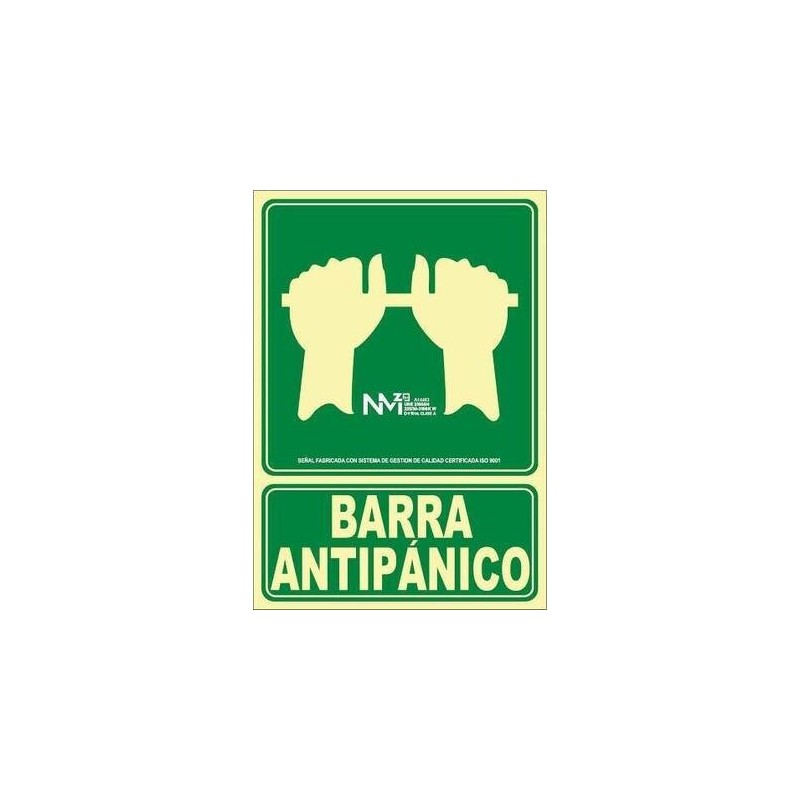 SEÑAL FOTOL.21X30  ''BARRA ANTIPÁNICO''