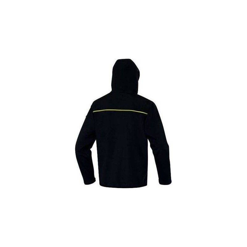 CHAQUETA SOFTSHELL HORTEN2 NEGRO-AMARILLO