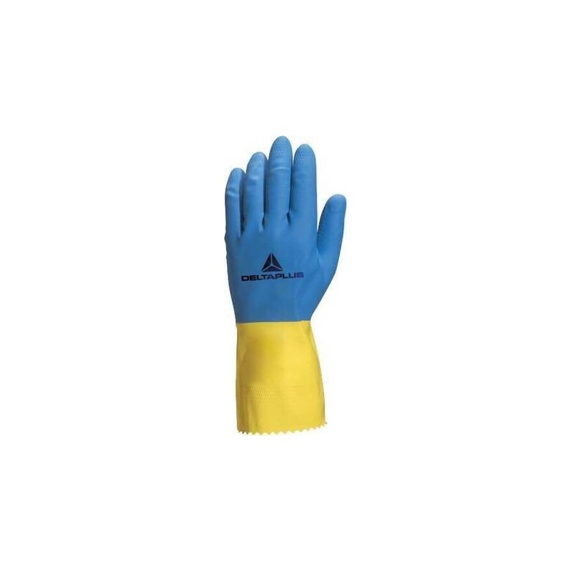 GUANTE DUOCLOR 330 LATEX FLOCADO EN420, EN374, EN388 1,0,1,0,X 30CM X 0.6MM . .