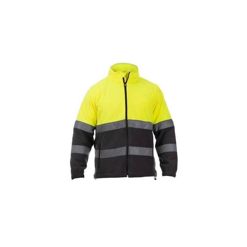 CHAQUETA POLAR COMB. PLANET A.V. GRIS/AMARILLO