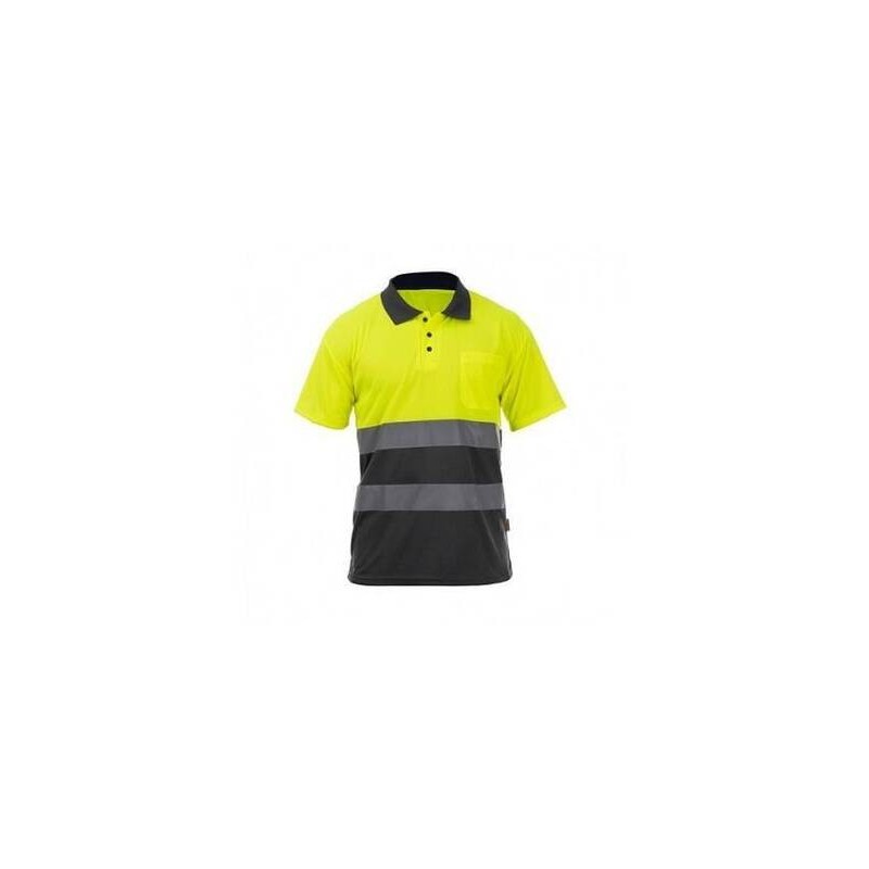 POLO M/C 1BOLS.COMBINADO A.V. ROCK GRIS/AMARILLO