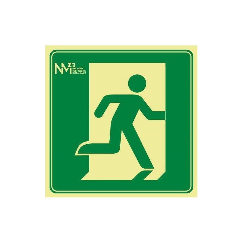 SEÑAL FOTOL.22X22 ''PICTOGRAMA SALIDA DERECHA''