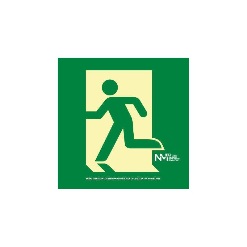 SEÑAL FOTOL.22X22 ''PICTOGRAMA SALIDA IZQUIERDA''