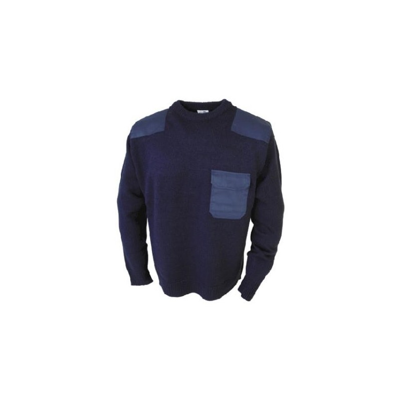 JERSEY REFUERZOS CUELLO REDONDO 1 BOLS. MARINO